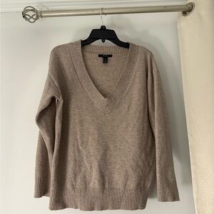 Forever 21 Taupe V-Neck Sweater